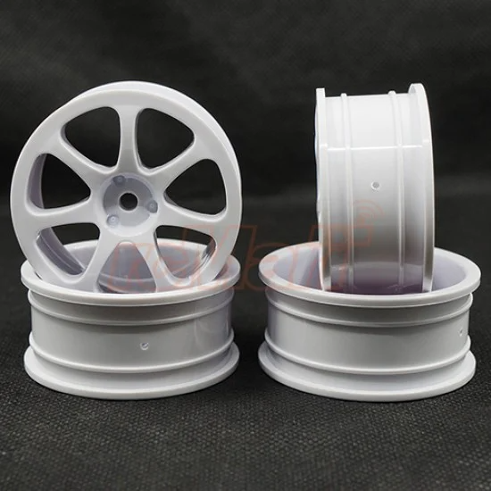 Rush Gt Rha-lhs 7 Spoke Rim 4 Pcs White For 1/10 Touring Rc