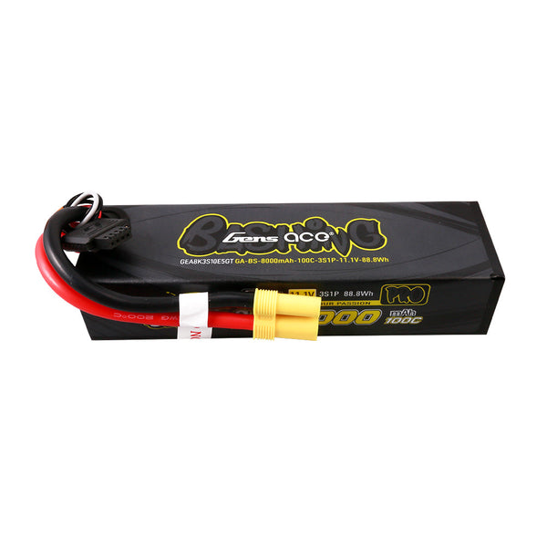 GENS ACE - 8000mAh 3S 11.1V 100C LiPo Battery 157x45x34mm 507g EC5 Plug Basher Pro Series PC Case (GA8000-3S100-PC)