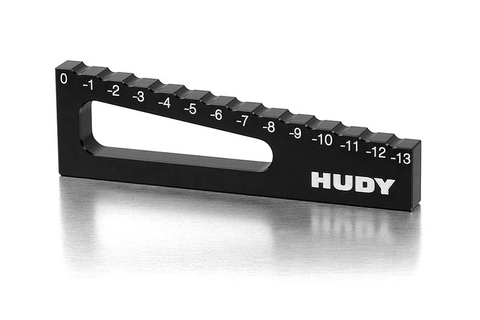 HUDY: CHASSIS DROOP GAUGE 0 TO -13 MM FOR 1/8 OFF-ROAD & TRUGGY