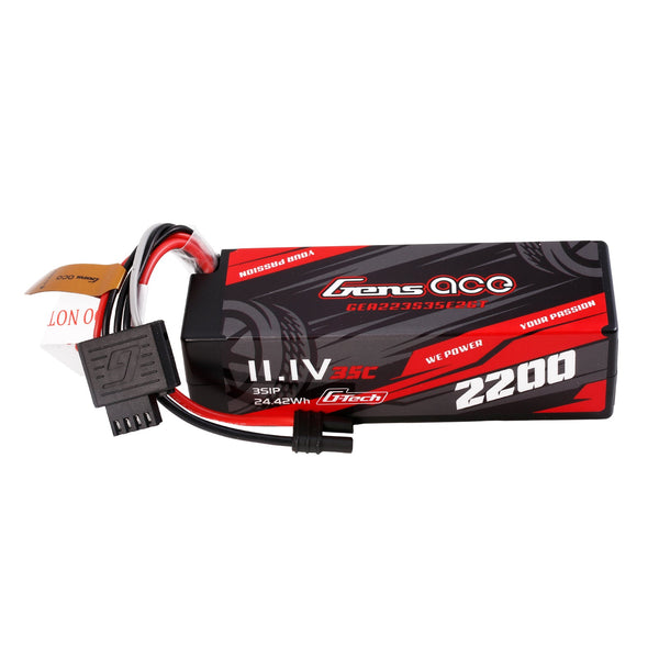 GENS ACE - 2200 3S 11.1V 35C Hardcase LiPo Battery 100x34x28mm 165g with ICE2 for Brushless Grom (GA2200-3S35-HC-IEC2)