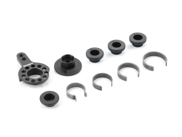 HUDY: Alu Fixed Servo Saver 1/10 TC & FWD - Set (293352 )