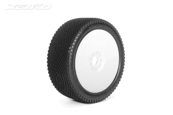 JETKO J-ZERO 1/8 Buggy Pre-Glued Tires White (pair)