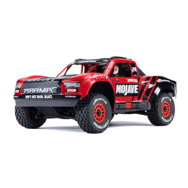 ARRMA - Mojave Grom Mega 380 Brushed 4X4 Small Scale Desert Truck RTR with Battery & Charger, Red/Black (ARA2104T1)