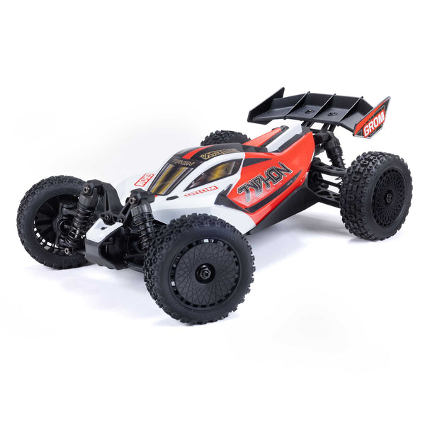 ARRMA - Typhon Grom Mega 380 Brushed 4X4 Small Scale Buggy RTR with Battery & Charger, Red/White (ARA2106T2)
