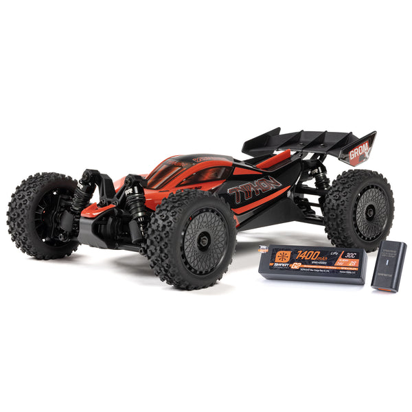 ARRMA - Typhon Grom 223S BLX Brushless 4X4 Small Scale 1/14 Buggy RTR with Battery & Charger, Red (ARA2306ST1)