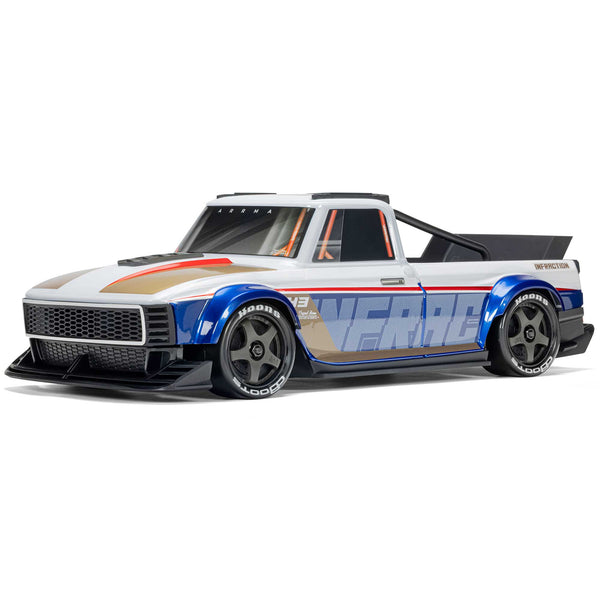 ARRMA - 1/12 Infraction Grom 3S 80kph+ RTR RC Car Requires Battery and Charger White/Blue (ARA2315T1)