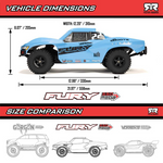 1/10 FURY MEGA 550 2WD Short Course Truck RTR with Battery & Charger, Blue
