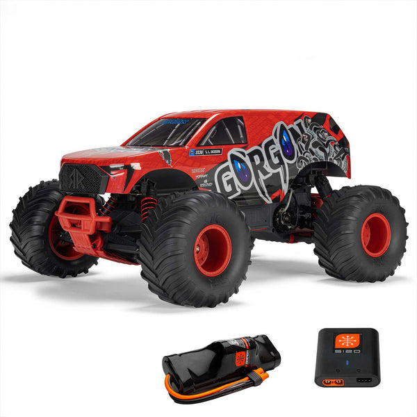 ARRMA - 1/10 Gorgon 2WD RTR Brushed Monster Truck (Battery & Charger Included), Red (ARA3230ST2)