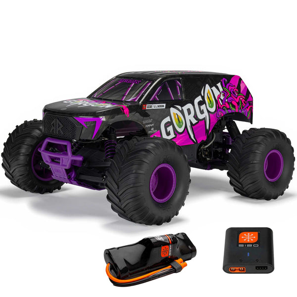 ARRMA - 1/10 Gorgon 2WD RTR Brushed Monster Truck (Battery & Charger Included), Purple (ARA3230ST4)