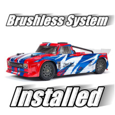 BRUSHLESS INFRACTION 4X4 MEGA RTR 1/8th Resto-Mod StreetBash Truck Red/Blue by ARRMA Converted to Brushless