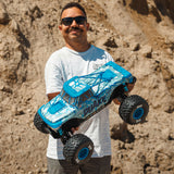 ARRMA - 1/8 Quake 4S DSC 4X4 RTR RC Brushless Monster Truck, White/Blue (ARA4437T2)