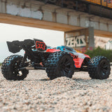 ARRMA - 1/8 Kraton 6S V6 4X4 BLX Brushless Speed Monster Truck RTR, Blue/Orange (ARA8608V6T1)