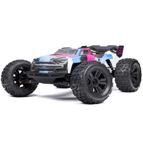 ARRMA - 1/8 Kraton 6S V6 4X4 BLX Brushless Speed Monster Truck RTR, Blue/Pink (ARA8608V6T2)
