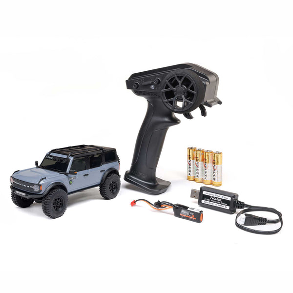 AXIAL - 1/30 SCX30 Ford Bronco 4X4 RTR Brushed Rock Crawler (Battery & Charger Included), Gray (AXI-2048T2)