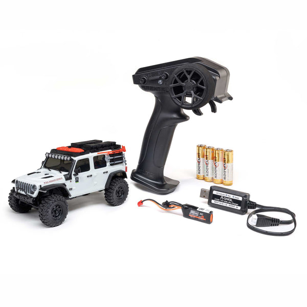 AXIAL - 1/30 SCX30 Jeep Wrangler JLU 4X4 RTR Brushed Rock Crawler (Battery & Charger Included), White (AXI-2261T2)