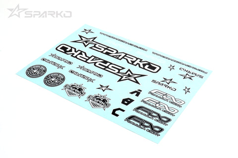 Sparko F8 - Body Sticker Set Black & White (F89004-BK)