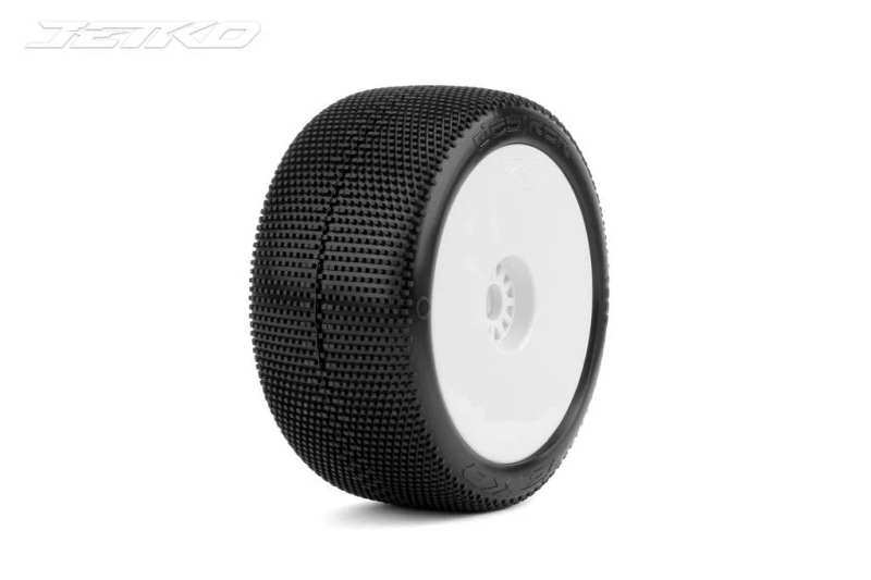 DESIRER 1/8 Truggy Dish White Rim Super Soft Glued (pair)
