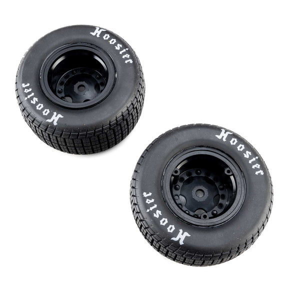 LOSI - Hoosier Tyres, Soft, Mounted, Black, Front or Rear (2): 22S DLM Late Model Kit Tyres (LOS-4247)