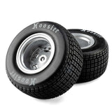 LOSI - Hoosier Tyres, Medium, Mounted, Satin Aluminium, Left/Right (2): 22S Dirt Late Model DLM (LOS-4642)