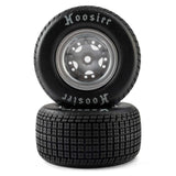 LOSI - Hoosier Tyres, Medium, Mounted, Satin Aluminium, Left/Right (2): 22S Dirt Late Model DLM (LOS-4642)