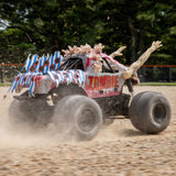 LOSI - 1/18 Mini LMT Zombie 2S 4X4 RTR Brushed Monster Truck (Battery & Charger Included), Red (LOS01026T4)