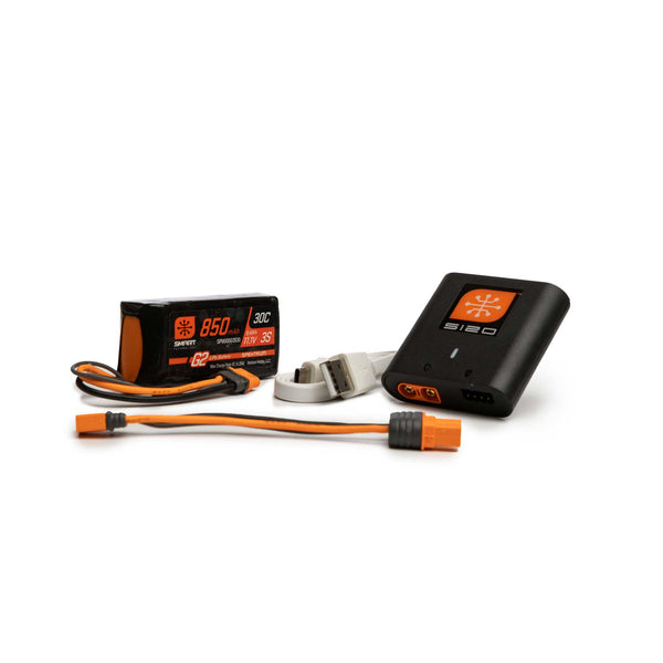 SPEKTRUM - Smart Powerstage Air Bundle: 850mAh 3S G2 LiPo Battery / S120 Charger (SPMXPSA100)