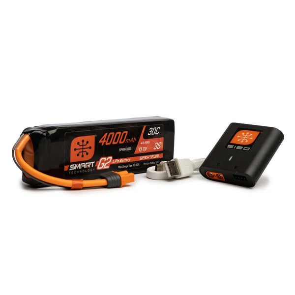SPEKTRUM - Smart Powerstage Air Bundle: 4000mAh 3S G2 LiPo Battery / S120 Charger (SPMXPSA300)