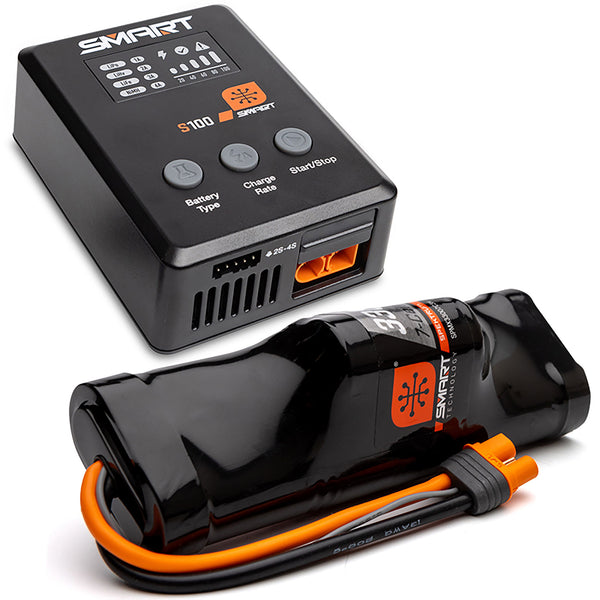 SPEKTRUM - Smart Powerstage NiMH Surface Bundle: 3300mAh 8.4V NiMH IC3 & S100 Charger (SPMXPSS100)