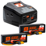 SPEKTRUM - Smart Powerstage 6S Surface Bundle: 5000mAh 3S LiPo Battery, IC5 (2) / S2100 Charger (SPMXPSS650)