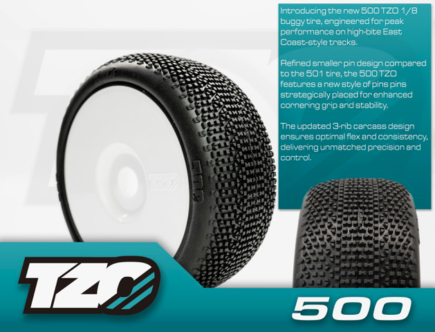 TZO 500 Buggy Combo White (pre-glued)