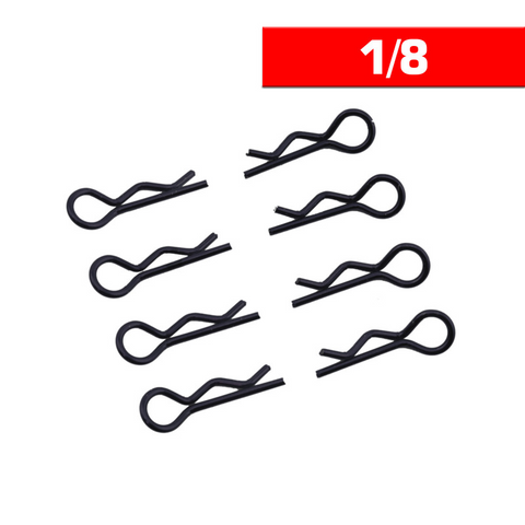 Body Clips 1/8 L&r Black (8 Pcs.)