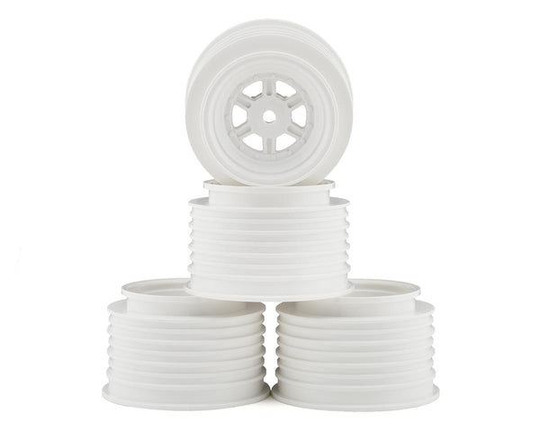 DE RACING - Gambler Rear Wheels for Late Model / MWM / Street Stock / 12mm Hex / AE -TLR / WHITE (4 PC) 1.7/2.2in (DER-GLR-AW)