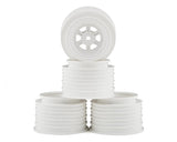 DE RACING - Gambler Rear Wheels for Late Model / MWM / Street Stock / 12mm Hex / AE -TLR / WHITE (4 PC) 1.7/2.2in (DER-GLR-AW)