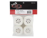 DE RACING - Gambler Rear Wheels for Late Model / MWM / Street Stock / 12mm Hex / AE -TLR / WHITE (4 PC) 1.7/2.2in (DER-GLR-AW)