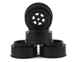 DE RACING - Gambler Front Wheels with 12mm Hex / AE/Losi 22S Sprint Offset / BLACK (4 PC) 1.7/2.2in (DER-GSF-AB)