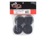 DE RACING - Gambler Front Wheels with 12mm Hex / AE/Losi 22S Sprint Offset / BLACK (4 PC) 1.7/2.2in (DER-GSF-AB)