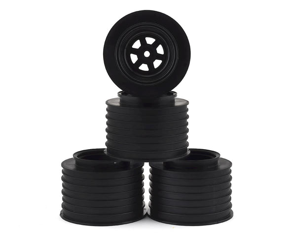 DE RACING - Gambler Rear Sprint Wheels with 12mm Hex / AE -TLR / BLACK (4 PC) 1.7/2.5in (DER-GSR-AB)