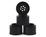DE RACING - Gambler Rear Sprint Wheels with 12mm Hex / AE -TLR / BLACK (4 PC) 1.7/2.5in (DER-GSR-AB)