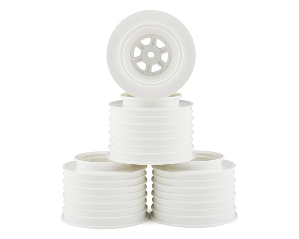 DE RACING - Gambler Rear Sprint Wheels with 12mm Hex / AE -TLR / WHITE (4 PC) 1.7/2.5in (DER-GSR-AW)