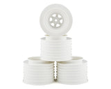 DE RACING - Gambler Rear Sprint Wheels with 12mm Hex / AE -TLR / WHITE (4 PC) 1.7/2.5in (DER-GSR-AW)