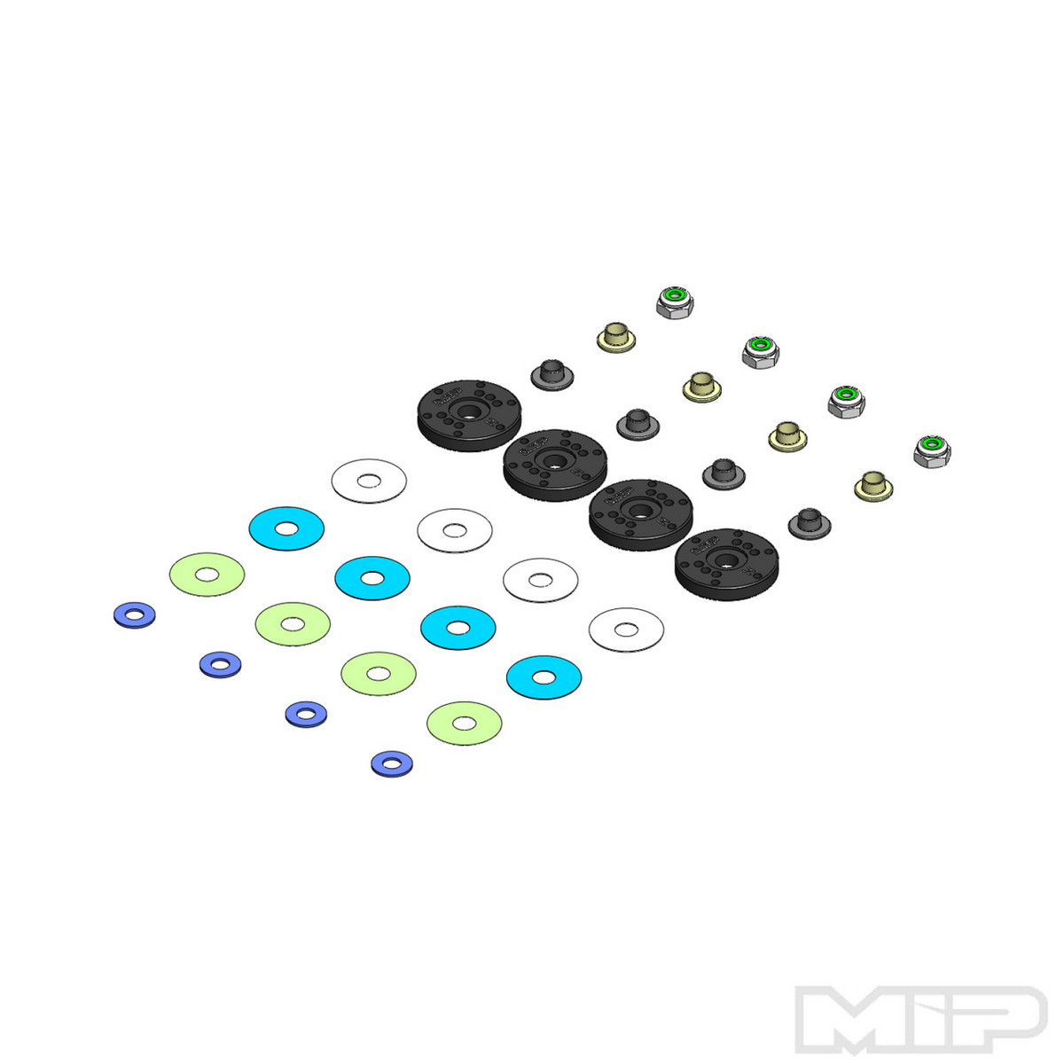 MIP Bypass1™ Hi-Flow™ Pistons, 6-Hole x 1.3mm 1/8 Scale #23400