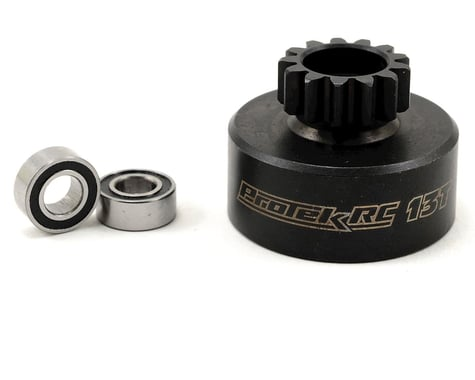ProTek RC Hardened Clutch Bell w/Bearings, Fits HB 4 Shoe Clutch (13T)