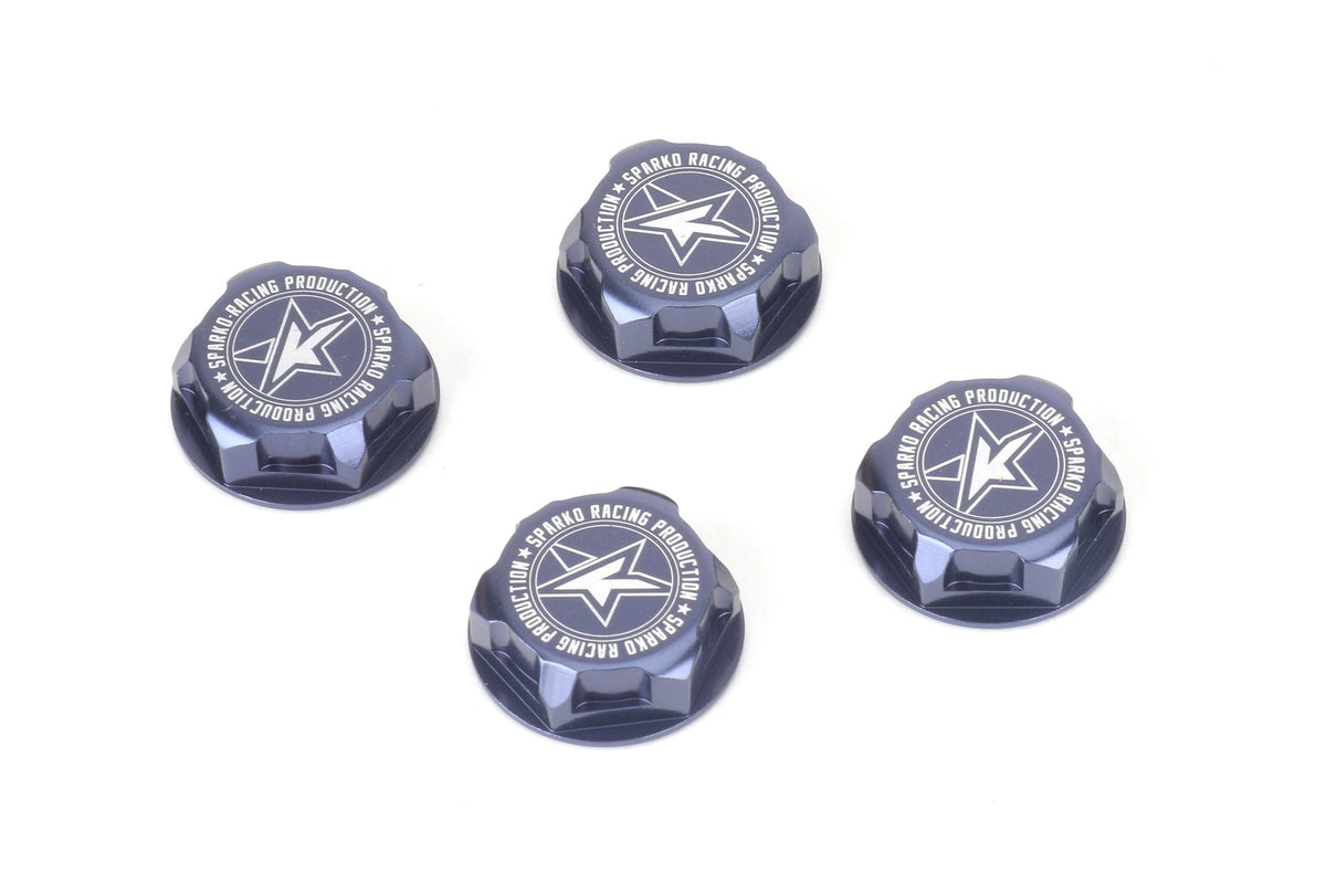 Sparko F8 - 7075 17mm Aluminum Covered Serrated Wheel Nut (Dark Blue)4PCS (F84054OP)
