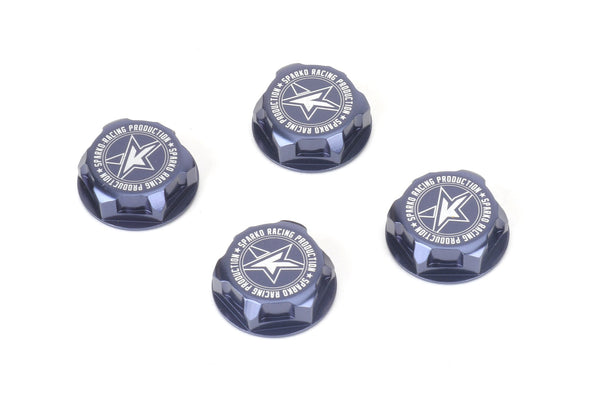 Sparko F8 - 7075 17mm Aluminum Covered Serrated Wheel Nut (Dark Blue)4PCS (F84054OP)