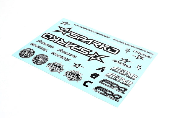 Sparko F8 - Body Sticker Set Black & White (F89004-BK)