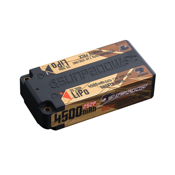 SUNPADOW Competition Shorty Lipo Battery 4500mAh-7.4V-120C/60C-5mm Bullet