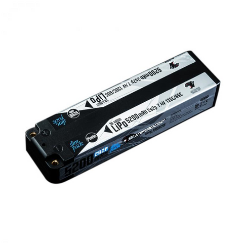 SUNPADOW Competition Lipo Battery 5200mAh-7.4V-130C/65C-4mm Bullet Slim Mid Plat