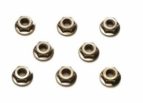 Tamiya 4mm Serrated Wheel Nut 8pcs Gun Metal